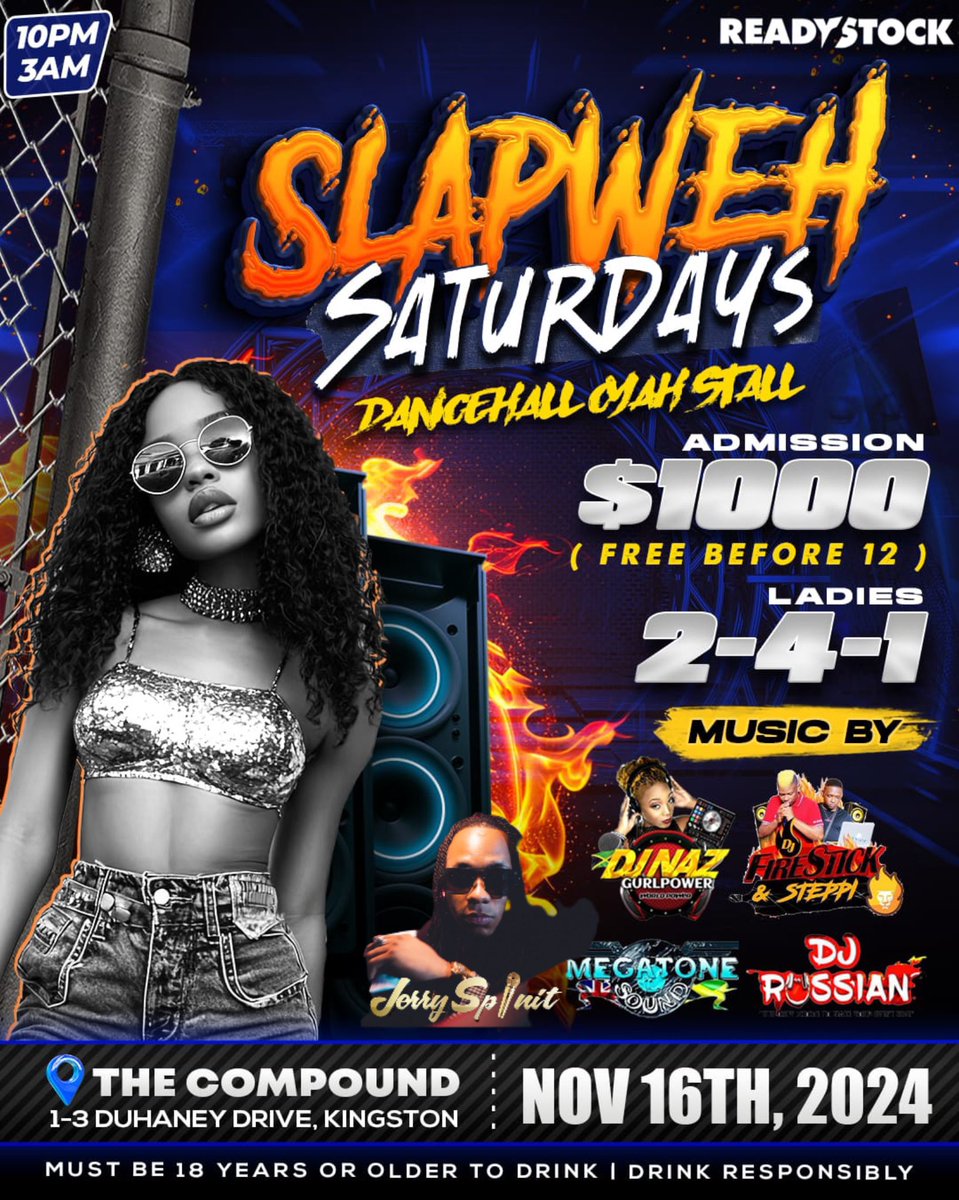 SLAPWEH SATURDAYS‼️ SLAPWEH SATURDAYS‼️‼️ 
Pull up and support‼️ Watch how Jerry Spinit going to Slap Weh this event!!  

Are you ready for SlepWeh Saturdays??

Mek sure yuh forward and support the artiste 🔥🔥🔥🔥🔥🔥🔥🔥🔥🔥🔥🔥 👉🔺👈 #spinit #spinitfraternity #jerryspinit