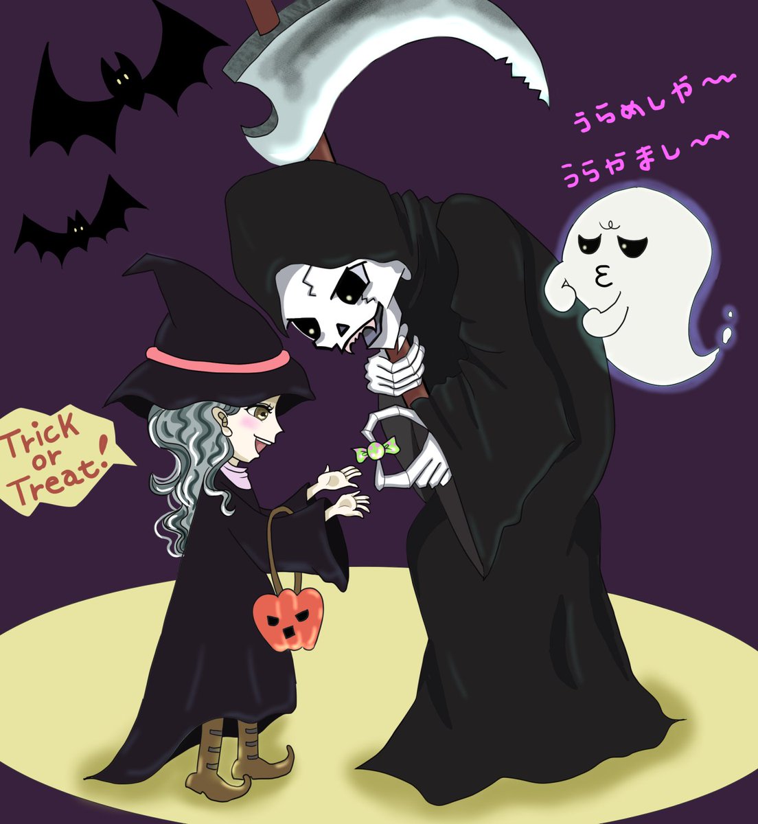 oneness_alpha's tweet photo. Trick or Treat! #ハロウィンイラスト #Halloween https://t.co/UveqDTpmee