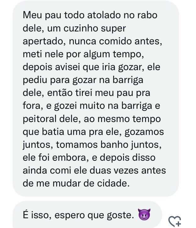 Contos_HotBR's tweet photo. Final do conto 

Novinho x Novinho 

@irmaosdotados @_brimosfoz @casalhotXL @contosgays @kkowo23 @GamerL11 https://t.co/s7Pu8nQLEN