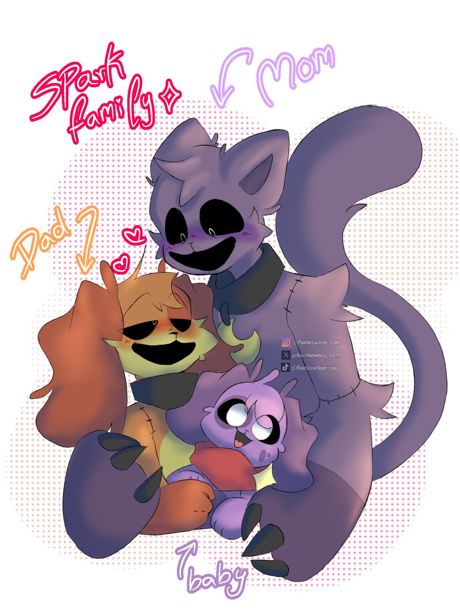 Rainbowboy_com's tweet photo. Papis divorciados y su wawa 

Spark family! 
#poppyplaytimech3 #poppyplaytime #poppyplaytime3 #catnap #dogday #catnapxdogday #dogdayxcatnap #pequeñacentella #sol #luna #SmilingCritters  #fanchild #centella  #art #dibujodigital #PoppyPlaytime #SmilingCrittersAU #sparkfamily https://t.co/8WDMgzJwLh