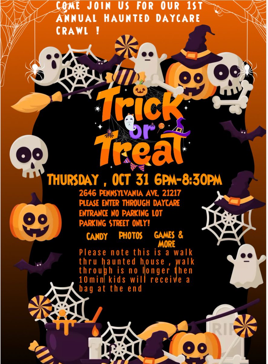 BOMBShellShae's tweet photo. The coolest daycare will be throwing the coolest haunted house tomorrow ❤️ come hang out with us! https://t.co/vQ0fsvQmW5