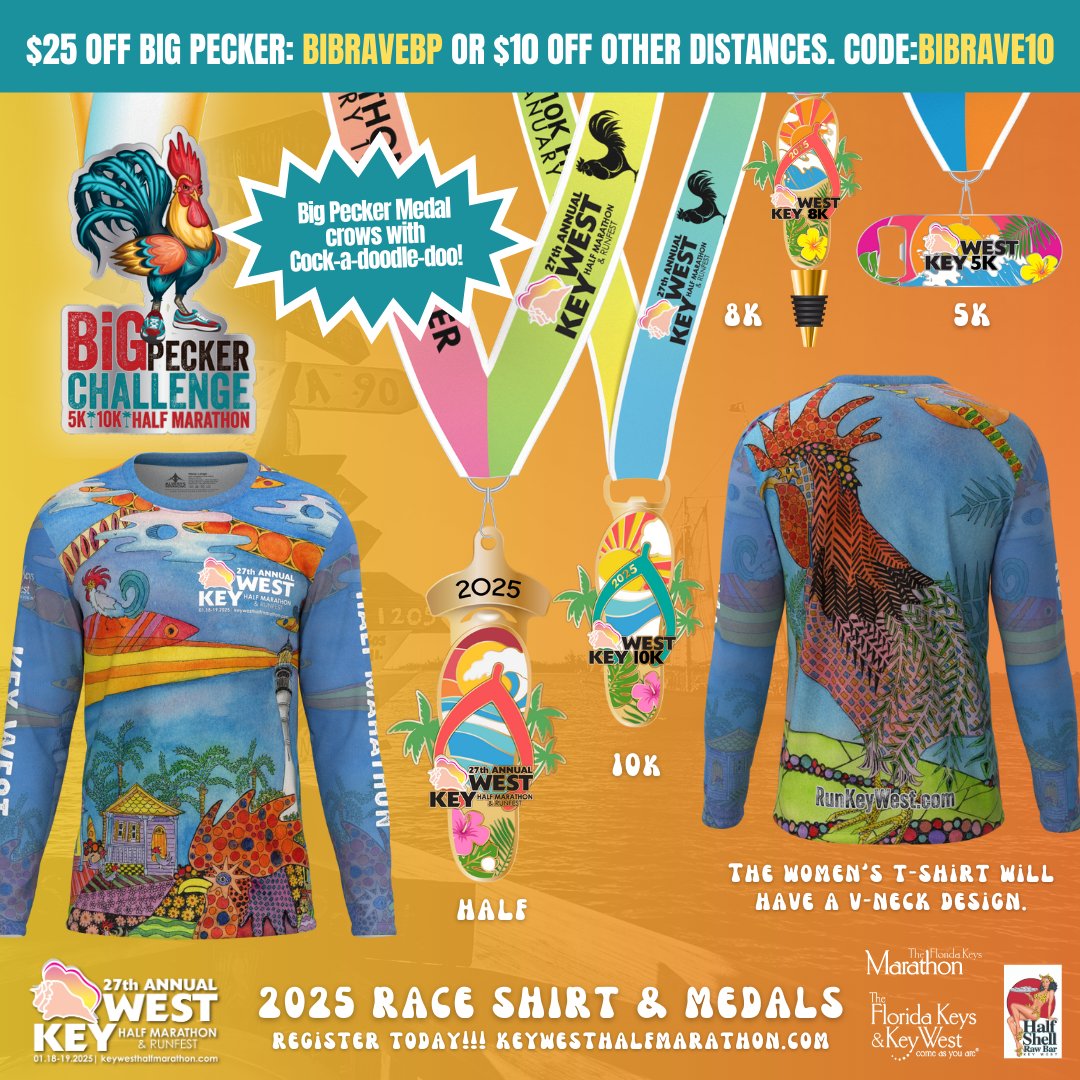 BibRave's tweet photo. 🌊 Sun, sea, and a stunning race course! 🌴 Run the #KeyWestHalf in paradise! 🏅 Register now before prices rise TONIGHT! Use code "BIBRAVEBP" for $10 off the Big Pecker Challenge or "BIBRAVE10" for $10 off any distance! 👉 https://t.co/qZwX8PtvKQ

#BibChat #KeyWestHalfBR https://t.co/RtmMLEiaqQ