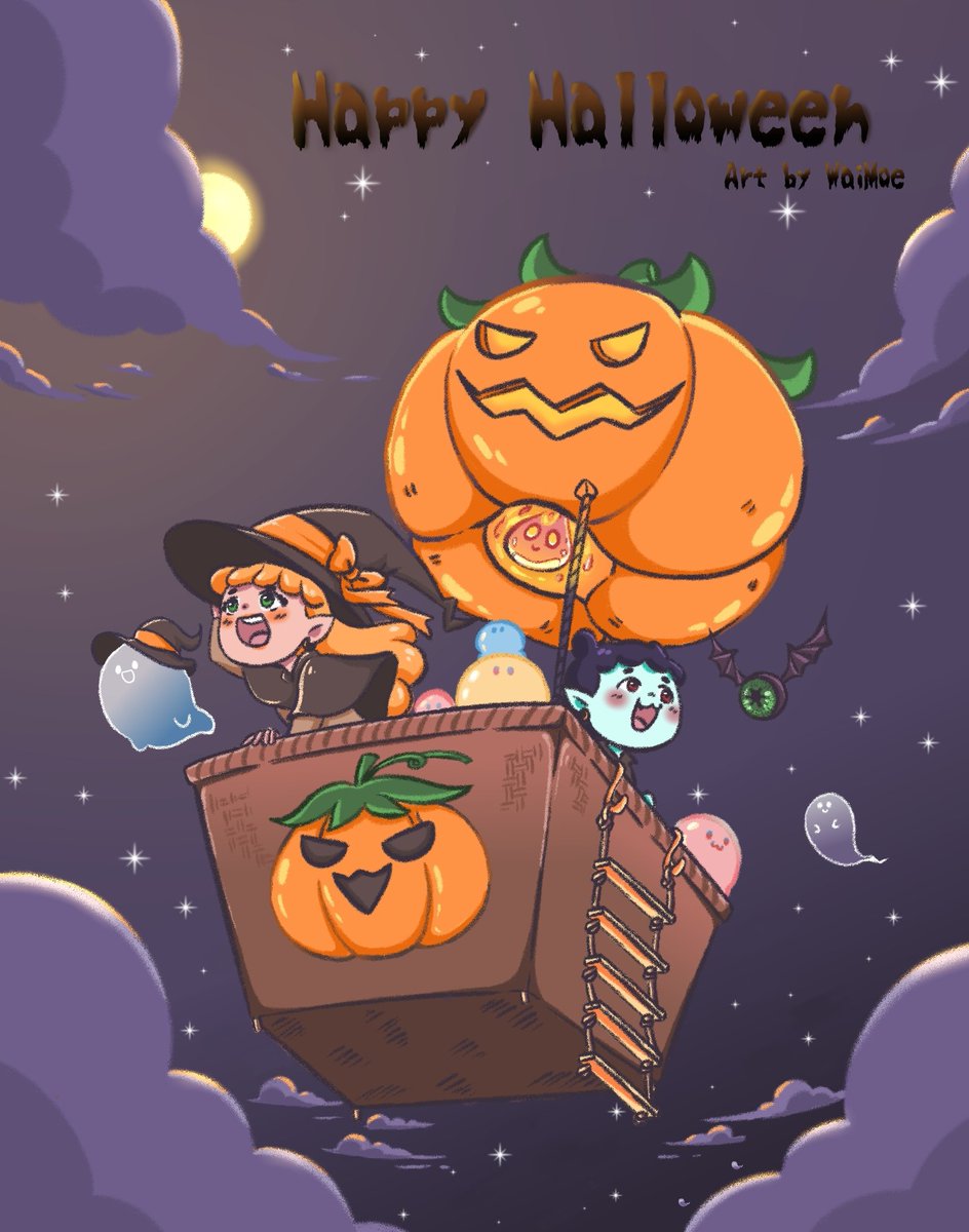 Happy Halloween 🎃
Not in Myanmar...

#Halloween #SPOOKYPUMPKIN #monsterkids #chibi #art #illustration #donotreuse