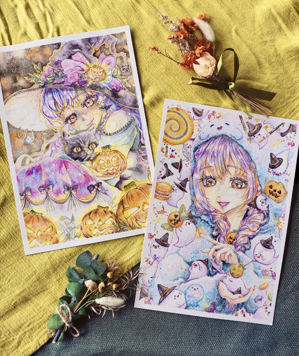 Happy Halloween 👻
今年のハロウィン絵たちです。
いいね押したら、🎃出てくるの可愛い！
#Halloween #イラスト #透明水彩