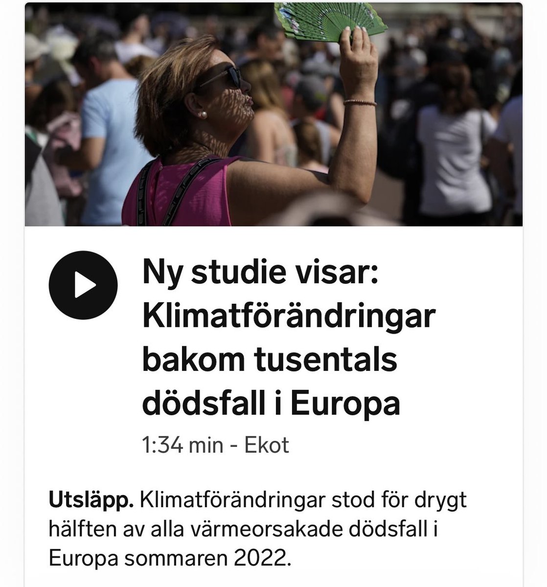 olaspannar's tweet photo. Klimatförändringar stod för drygt hälften av de över 60 000 värmeorsakade dödsfallen i Europa sommaren 2022, enligt en ny studie gjord av forskare vid Barcelona Institute for Global Health

https://t.co/rPo09eogJF https://t.co/BzN9TRMFnf