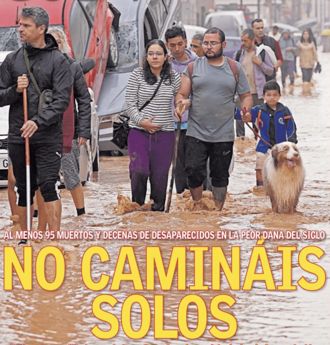 martita_ortega's tweet photo. En mi nombre y en el de toda la selección Española, os trasladamos nuestro cariño y apoyo a los afectados y familiares por la devastadora dana. Levantarte con estas fotos en prensa te encoge el corazón 🥹🙏🏽 https://t.co/8eBMsTiIfS