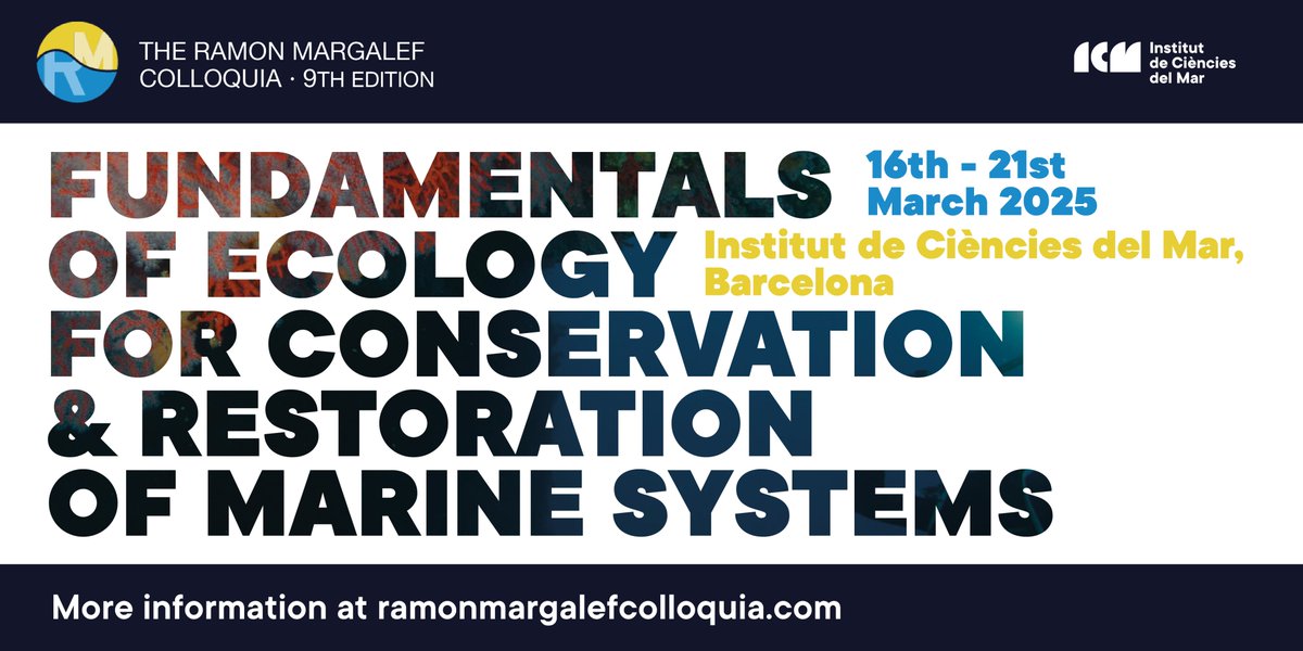 🚨The 9th edition of the Ramon Margalef Colloquia is accepting applications!

🗣️Don’t miss the outstanding talks by experts from the ICM, <a href="/ceabcsic/">CEAB-CSIC</a> <a href="/CiimarUp/">CIIMAR-UP</a> <a href="/IRBioUB/">IRBioUB</a> <a href="/BiologiaUB/">Facultat de Biologia UB</a> <a href="/CREAF_ecologia/">CREAF</a>

✍️ Register here: ramonmargalefcolloquia.com

⌛Deadline 15 Nov