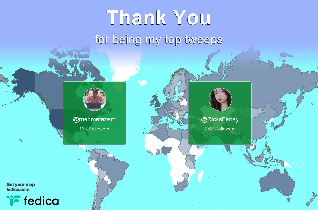 Special thanks to my top new tweeps this week <a href="/mehmetazem/">Mehmet Azem</a>, <a href="/RicksFarley/">Ricky Farley（100%互fo）</a>