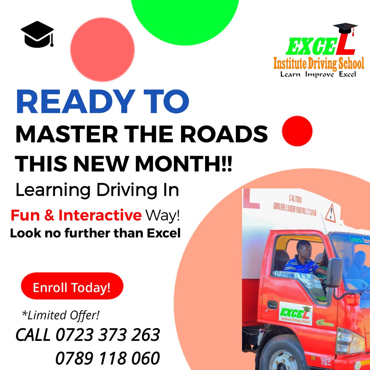 DriveExcelNow's tweet photo. 🚙 Ready to rev up your driving skills? Join us at Excel Institute Driving School! 

🔗 Sign up now https://t.co/XsCxxdYY7t and kickstart your journey to driving excellence! Or call us at 0789 118 060 .

#ExcelDrivingSchool #RoadToSuccess #LearnToDrive #DriveWithConfidence https://t.co/hQBVBK7f2a