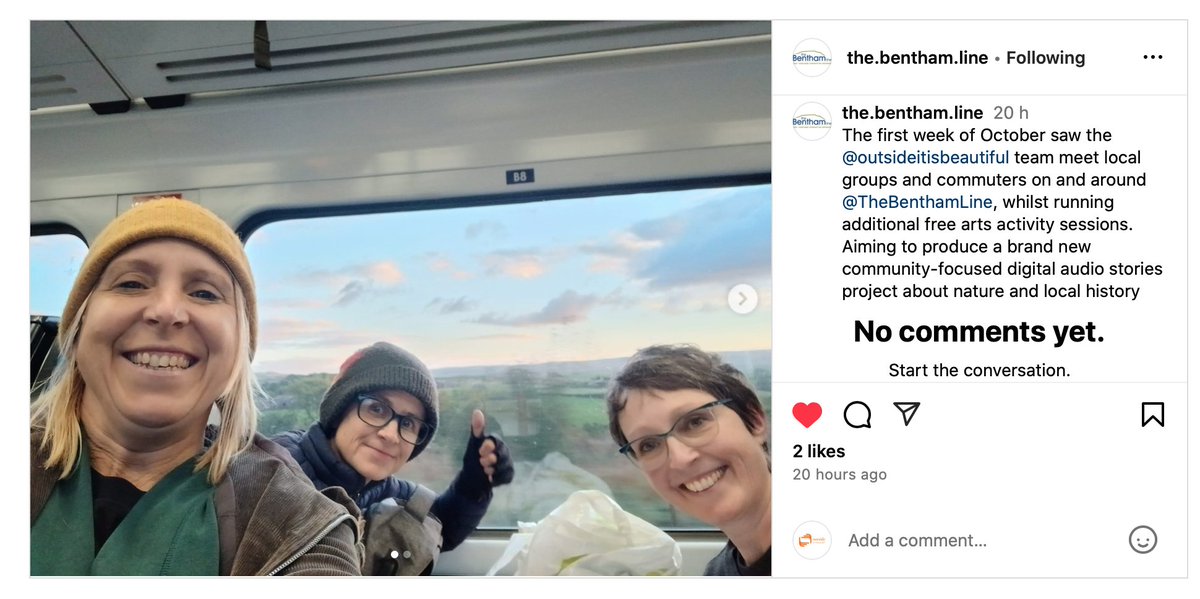 oiib2024's tweet photo. "Something's coming, something good" The best kind of a jet in the sky. @hehirsarah 's audio adventure is coming soon &amp; there's something ghosting around in the air as well as on @TheBenthamLine train between Leeds &amp; Morecambe. I wonder what or who? Watch this space for more soon https://t.co/FauwMH0bir