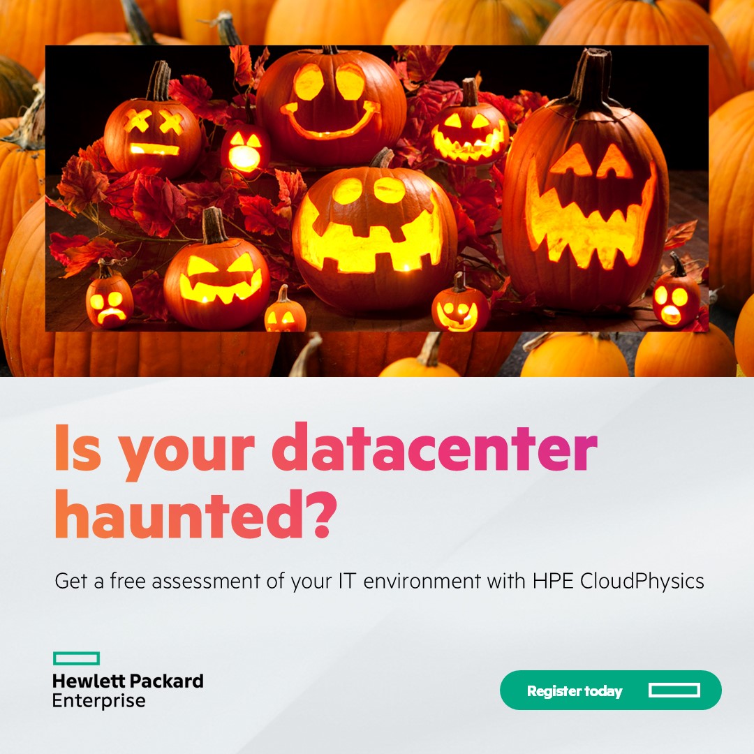 🎃 Are you experiencing inefficiencies in your IT environment? #HPE CloudPhysics is a free analytics tool which allows you to monitor and analyze your IT environment with unprecedented precision and efficiency. 
👻 No tricks – just treats: hpe.to/6011SuwJX