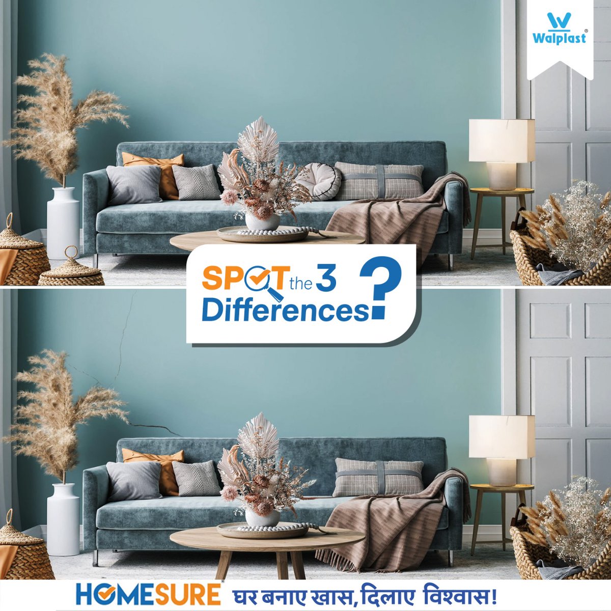 Walplast's tweet photo. Spot the 3 differences between these two images and see how closely you can inspect, just like Homesure inspects every corner of your home!
#Walplast #Homesure #GuessTheDifferences #SpotTheDifferences #FindTheDifferences #HomeInspection https://t.co/JRWnU42P6Y