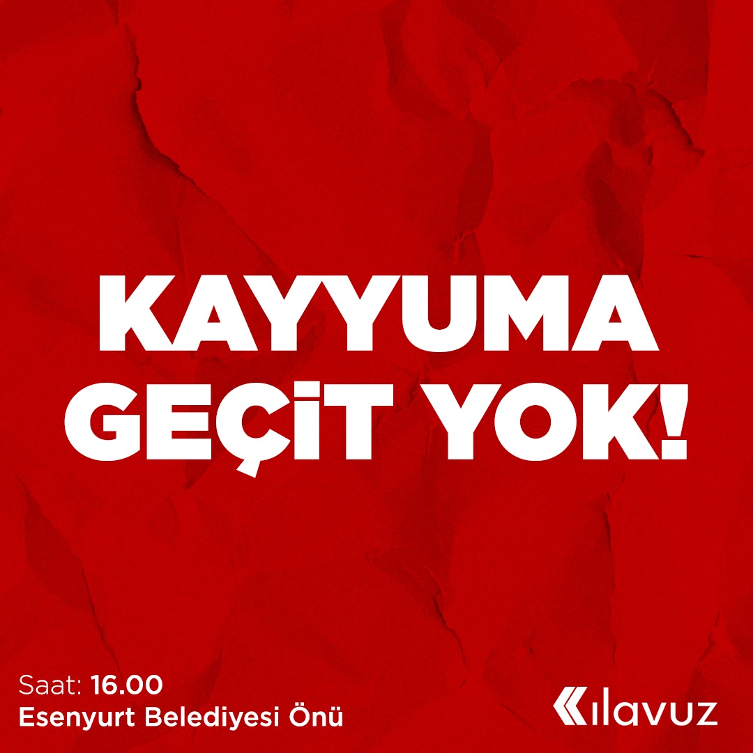 Seçilmiş Esenyurt Belediye Başkanı Ahmet Özer'in tutuklanmasına ve yerine kayyum atanmasına karşı Esenyurt Belediyesi önünde buluşuyoruz.

Halk iradesinin gasp edilmesine sessiz kalmayacağız.
Kayyuma geçit vermeyeceğiz!

📍Esenyurt Belediyesi önü
🗓️31 Ekim Perşembe
🕓16:00
