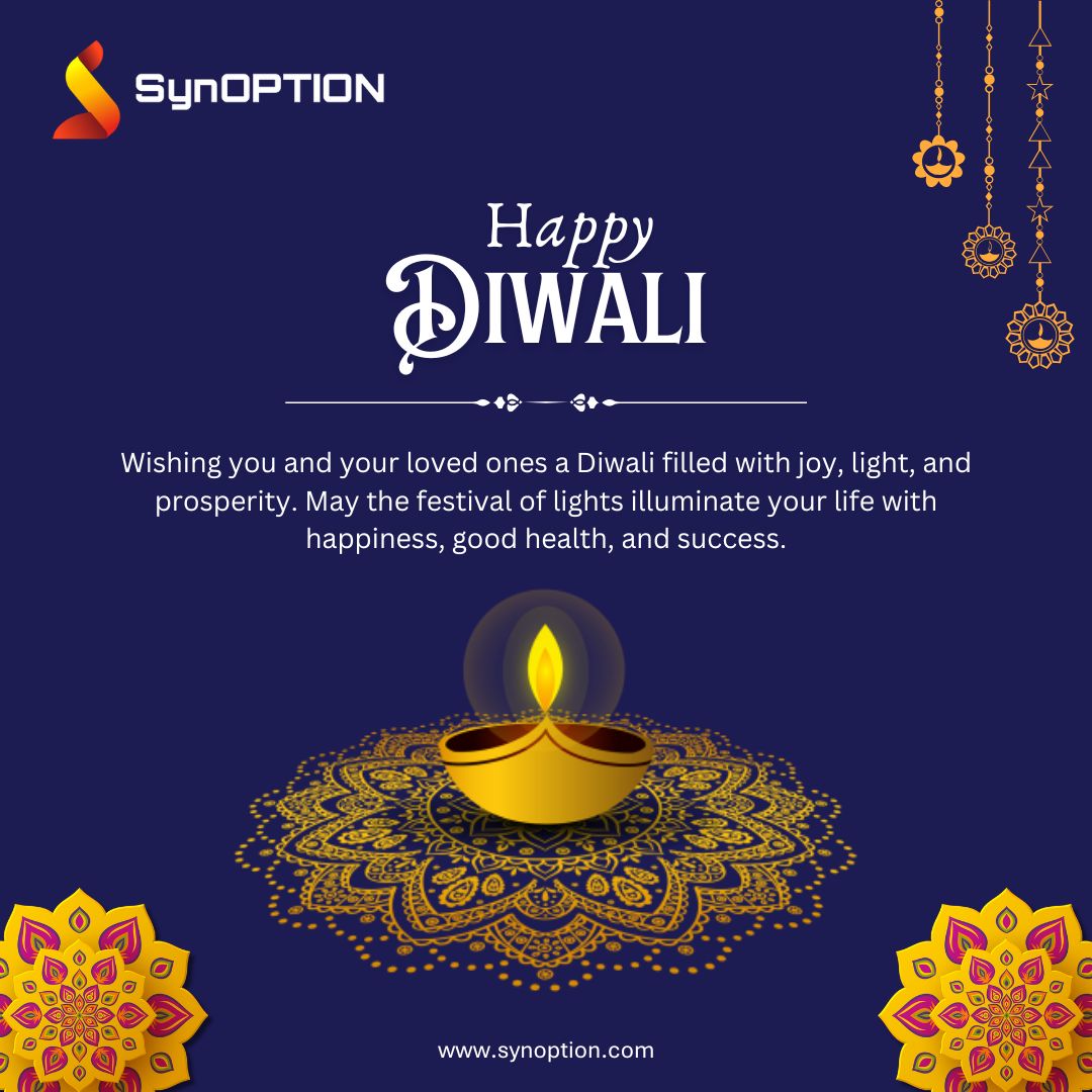 SynoptionTech's tweet image. 🌟Happy Diwali from #SynOption!🌟

As the festival of lights brightens our lives, we wish you &amp;amp; your loved ones a #Diwali filled with joy, prosperity, &amp;amp; happiness. May your homes be illuminated with the glow of #diyas, &amp;amp; your hearts be filled with love &amp;amp; peace.

#HappyDiwali2024