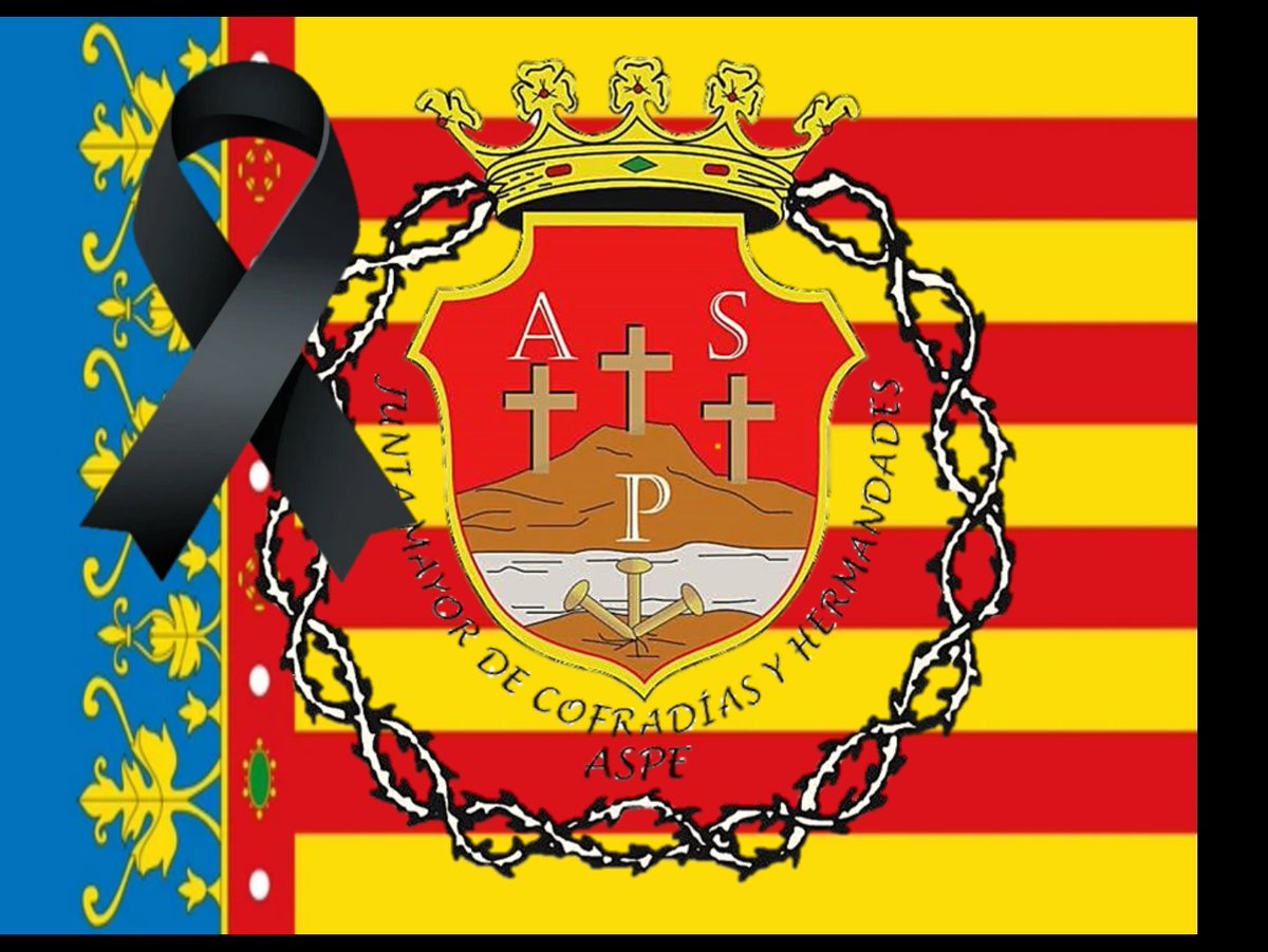 La Junta Mayor de Hermandades y Cofradías de Aspe. En momentos muy duros, nos unimos en oración por las víctimas que van apareciendo, por los desaparecidos, y por las personas que lo han perdido absolutamente todo. Estamos con ellos. Todas nuestras Oraciones por todos vosotros.