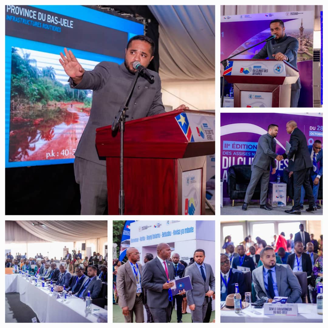 Kis24Info's tweet image. Promotion du Climat des Affaires en #RDC : Défis, Enjeux et Perspectives

Le Gouverneur du Bas-Uélé, Mike-David @mikemokeni, participe à Lubumbashi au Forum sur le Climat des Affaires, organisé par l’#ANAPI du 28 au 31 octobre 2024. Ce rassemblement réunit les 26 gouverneurs
