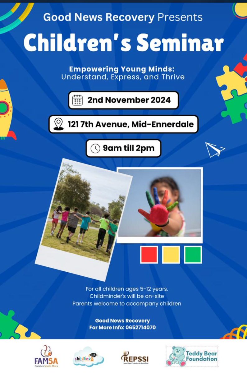 Bring your little ones ages 8-12 to the Children's Mental Health Seminar to learn about mental health, understand their emotions, and develop skills to manage stress and challenges they face. 
Creating a safe and fun environment for children 🎈☺️
#mhpss #EmpowerYoungMinds #repssi