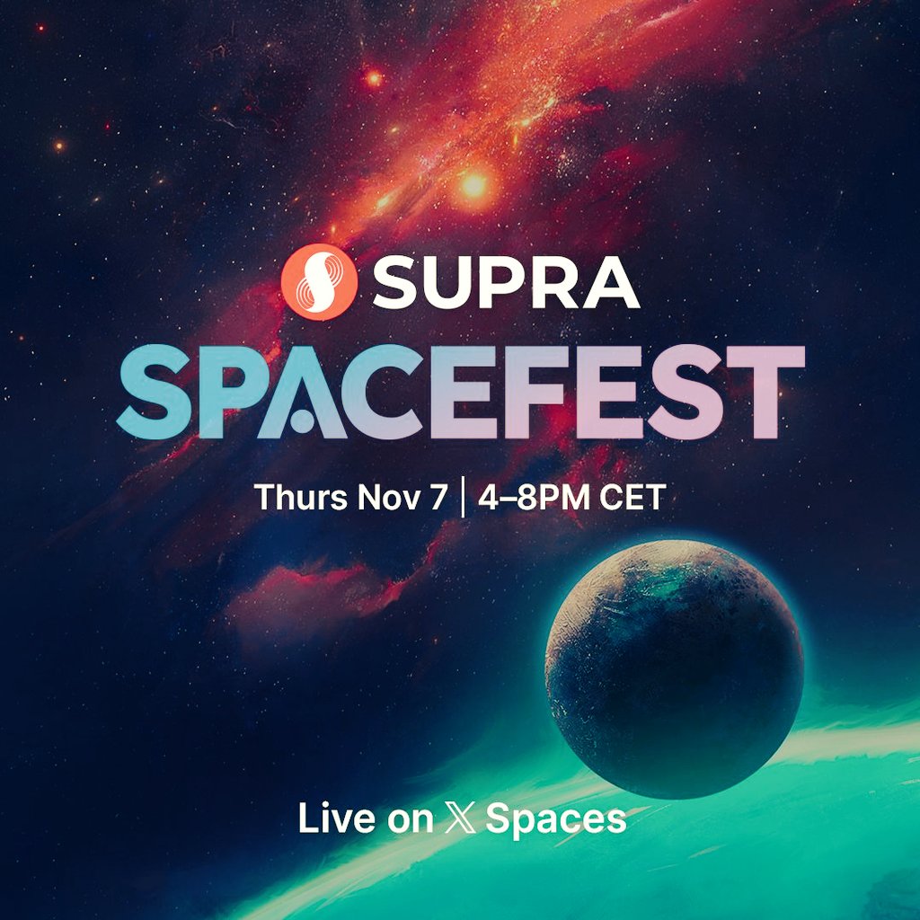 I have been going on and on about the amazing solutions <a href="/supra_labs/">Supra</a> have been unleashing. 

Now you get to hear from the OGs directly.

✅ Awesome Speakers &amp; Builders

✅ Major Alphas

✅ Multiple Giveaways + The Supra Grand Giveaway

Set a reminder ASAP:
x.com/i/spaces/1OyKA…
