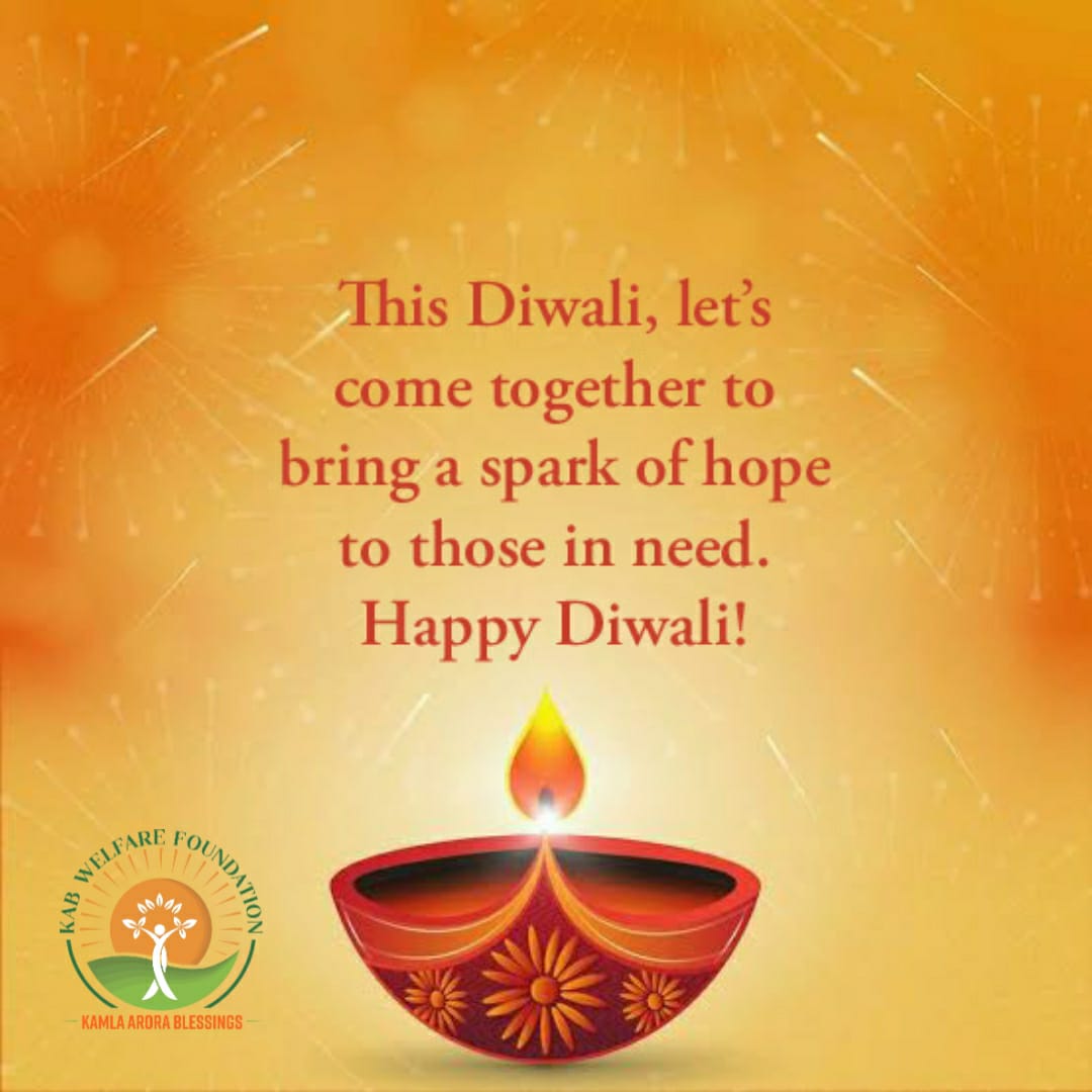 ✨ KAB Welfare Foundation sends heartfelt wishes for a festival filled with love, warmth, &amp; light. 
 
Wishing you a Diwali full of blessings &amp; compassion.🪔
kabwelfarefoundation.org
#HappyDiwali #KABWelfareFoundation #KamlaAroraBlessings #MrSmiley #BlessedBhawna #FestivalOfLights