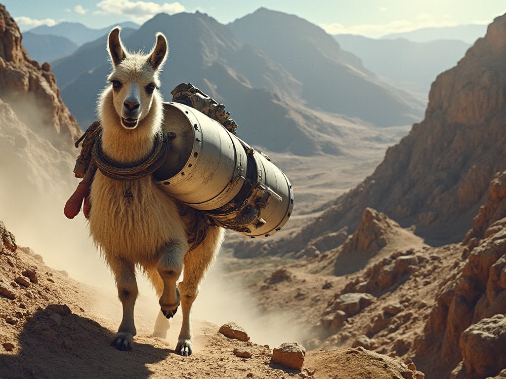 🏔️🐐 Day 4: They say a wise mountain goat knows the secrets of rocket fuel tanks, so here I am, halfway up a dusty mountain, hauling a massive engine and questioning my life choices. 👇

The ☀️’s scorching down, my hooves are throbbing, and I’m starting to wonder if I’m climbing