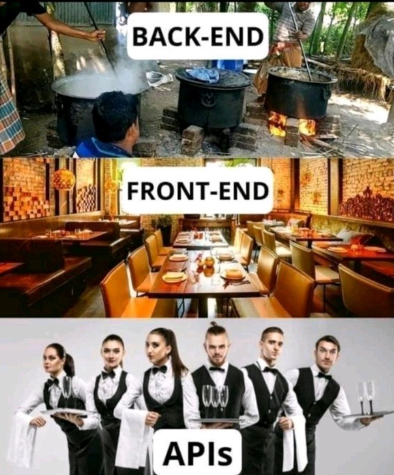 Avirupkar29's tweet image. &quot;From kitchen to table, it’s all teamwork! Back-end, Front-end, and APIs delivering the perfect dish! 😜

#FullStackLife