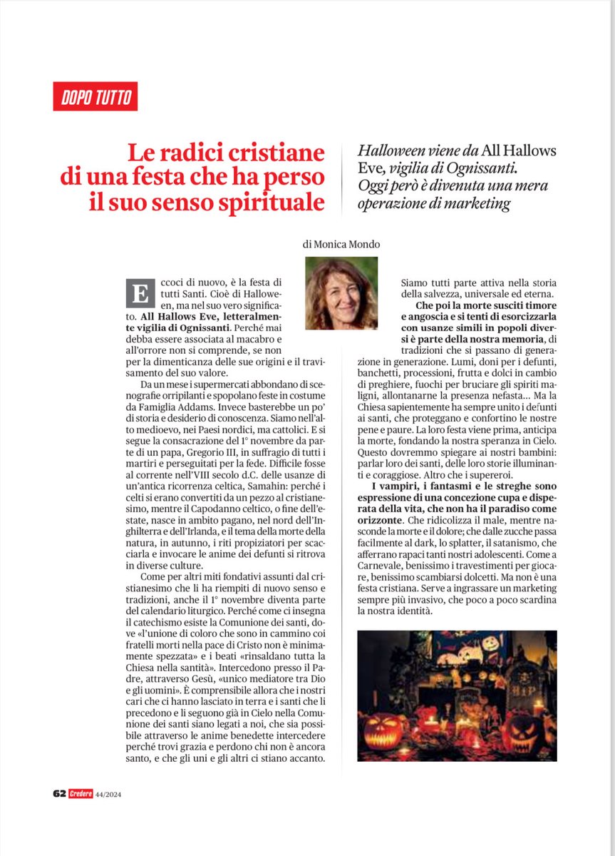 Monicamondo's tweet photo. ⁦@crederesanpaolo⁩ #Ognissanti https://t.co/oa44MTTJu8