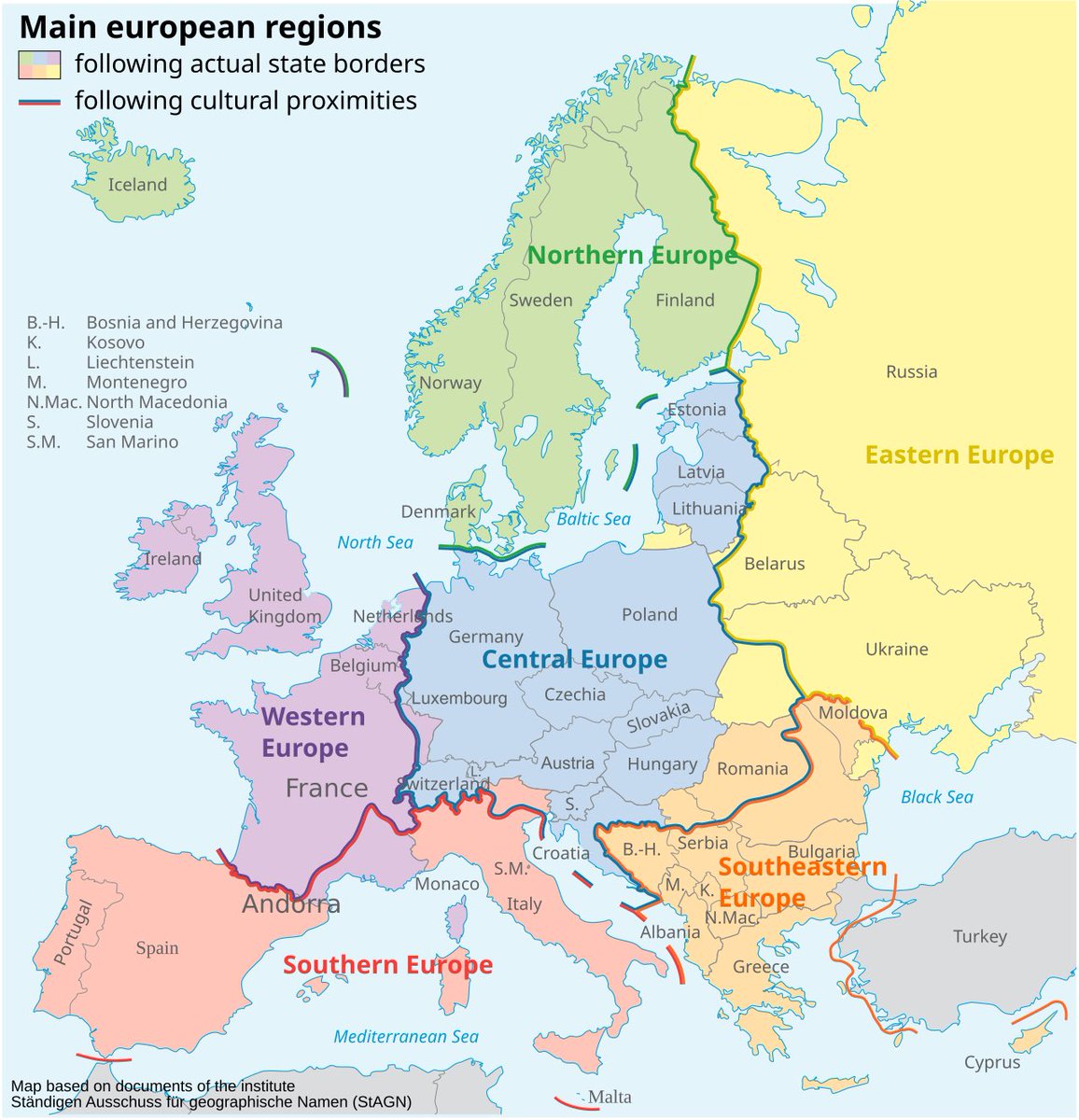 Cultural and economic regions of Europe according the German Permanent Committee on Geographical Names.

Do you agree with this division?
