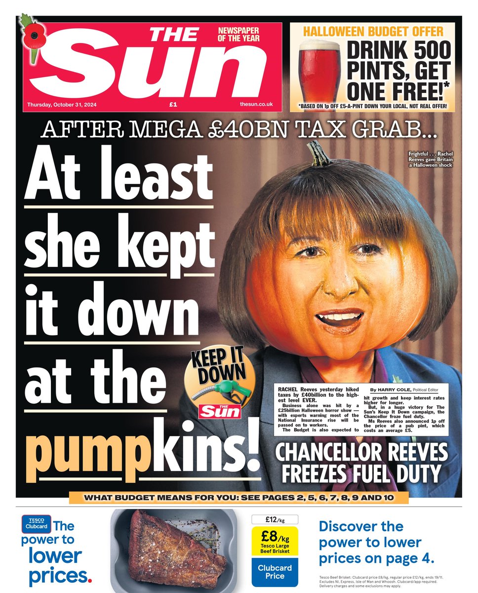 Imagine spending £3 billion freezing fuel duty in order to appease The Sun and then getting this front page as a result
