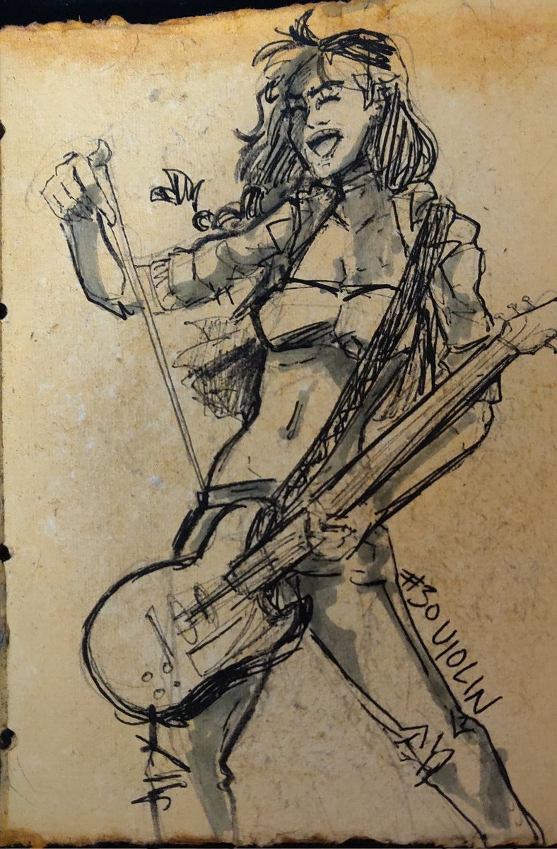 WhateverCryptid's tweet image. This may not be a violin but Alex was never conventional 
--- 
#inktober #inktober2024 
---