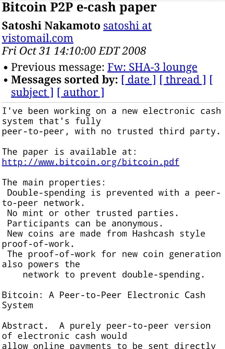 gm! 🚀 Today marks the 16th anniversary of the publication of the #Bitcoin  whitepaper by Satoshi Nakamoto on October 31st, 2008. 🧡 💪 #BTC $BTC