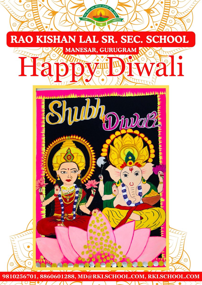 rklschool's tweet photo. "#Wishing you and your #family a #sparkling #Diwali filled with %joy, #peace, and #success. May the #lights of #Diwali bring #happiness and #warmth to your #home. #Happy #Diwali! 🪔🌟"
#raokishanlalsrsecschoolmanesar
#manesar
#imtmanesar #gurgaon #gurugram #haryana https://t.co/GH5s1fljKP