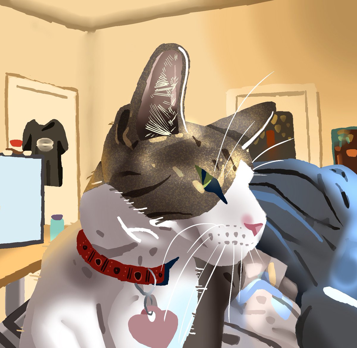 drew my cat sniffles