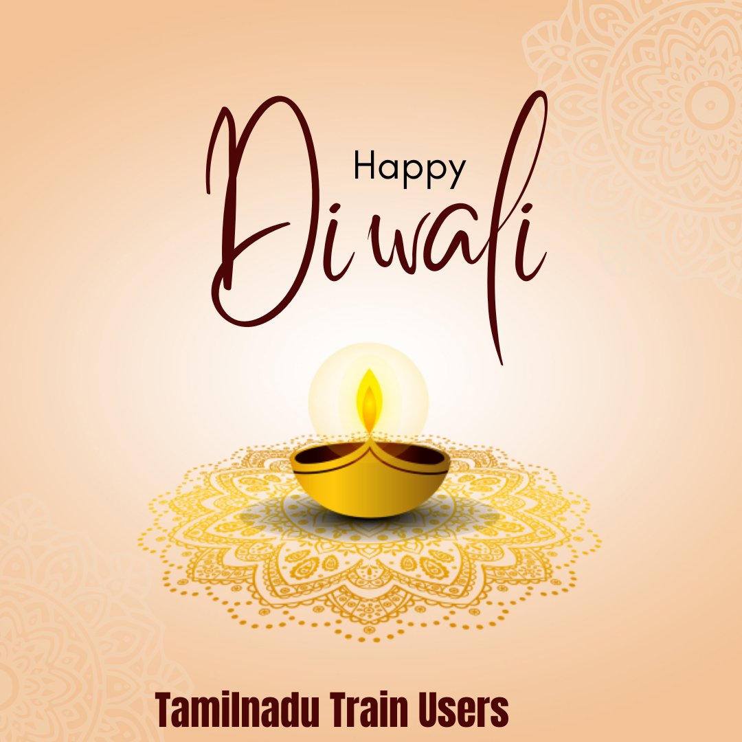TrainUsers's tweet photo. அனைவருக்கும் இனிய தீபாவளி நல்வாழ்த்துக்கள்
#Deepavali2024 #trainusers https://t.co/UeyjID7HNT
