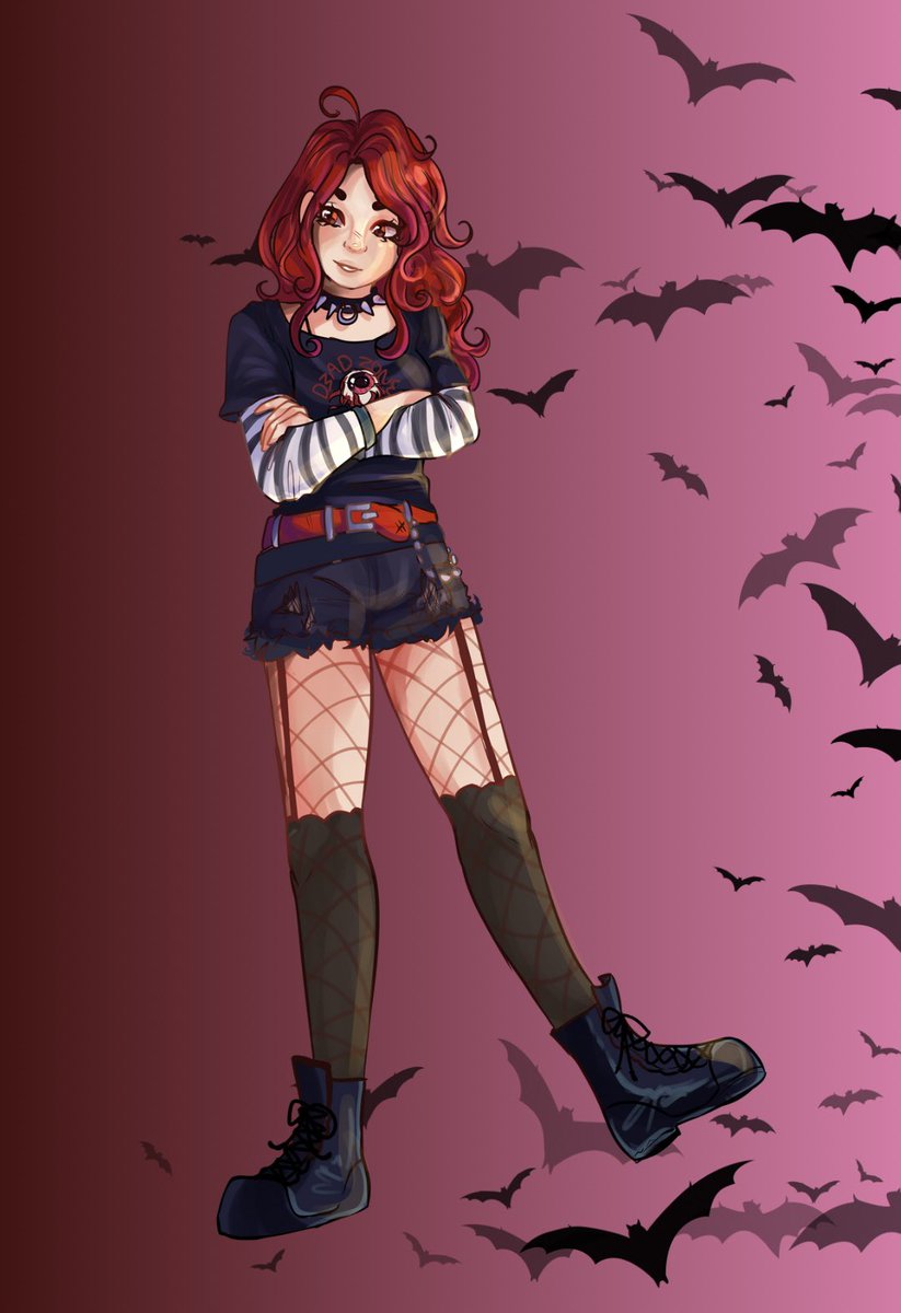 Meet Marnie Jameson! 🦇

Can’t wait to show you more of Marnie and her story in #HallowsCreekUniversity starting tomorrow 💕

<a href="/StudiosPixeled/">🎬 PIXELED Studios</a> 

Beautiful character art by <a href="/hickornneee/">Hickory</a> 🥰