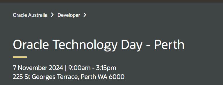 In Perth? Looking for a FREE day of cool tech? I'll be talking about all the goodies in Oracle Database 23ai

oracle.com/au/developer/e…