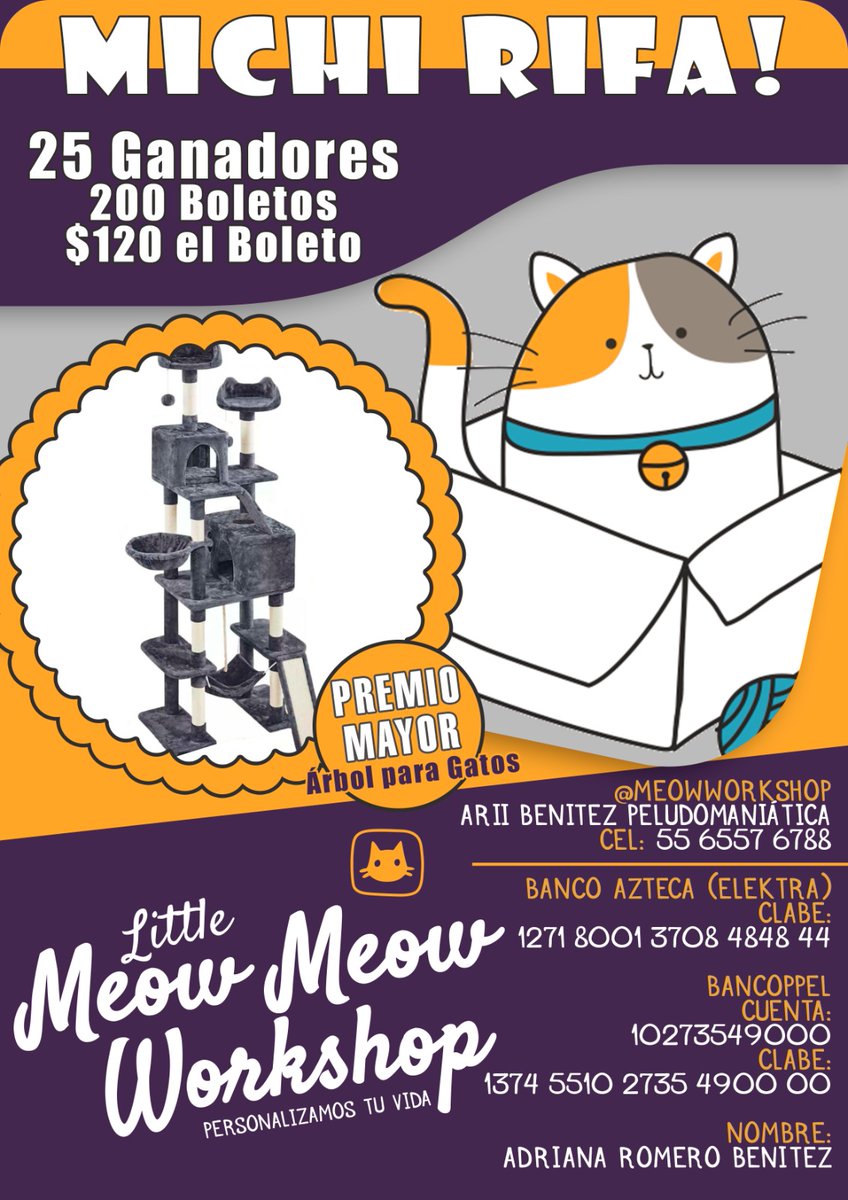 MeowWorkshop's tweet photo. Tenemos aún bastantes boletos, ayúdenos a compartir por favor, hay que comprar alimento para los bebés y se suman 3 protocolos de salud por cubrir si alguien desea apadrinar mándenme mensajito o si desean que sea anónimo están las listas de Amazon en mi tweet fijado. 😺 https://t.co/HX3AleTQKU