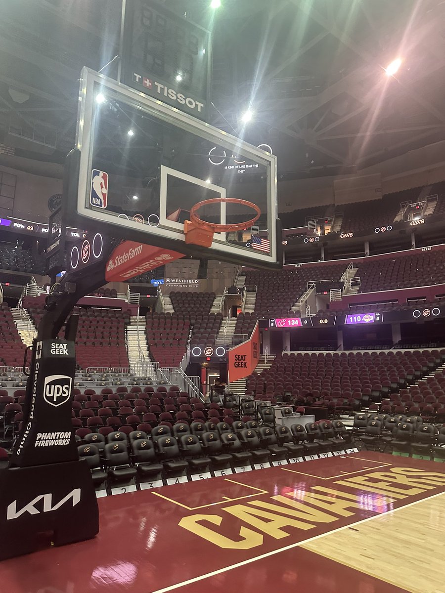 Bronny James left with the net from the basket he scored his first NBA points on tonight. Really cool gesture by the #Cavs.