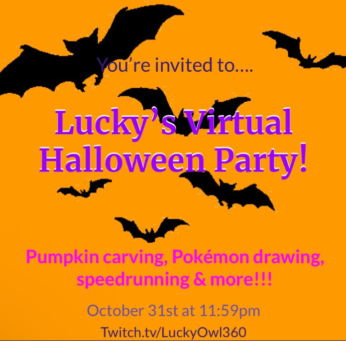 LuckyOwl360's tweet photo. I’m excited to announce I’m throwing a big Halloween party tomorrow!! More details in my discord if you’re a member, otherwise I’ll see you tomorrow night 🥳🥳 https://t.co/HFi9w4aV6T