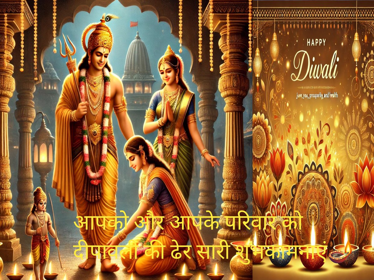दीयों🪔 की रौशनी से जगमगाता जीवन हो, खुशियों की बरसात हो, दुःखों का नाश हो। इस दीपावली आपके जीवन में सुख, शांति और समृद्धि की वर्षा हो।
 शुभ दीपावली🪔🙏
🚩 जय श्री सियाराम 🙏🙏🚩

#HappyDiwali2024
#HappyDiwali