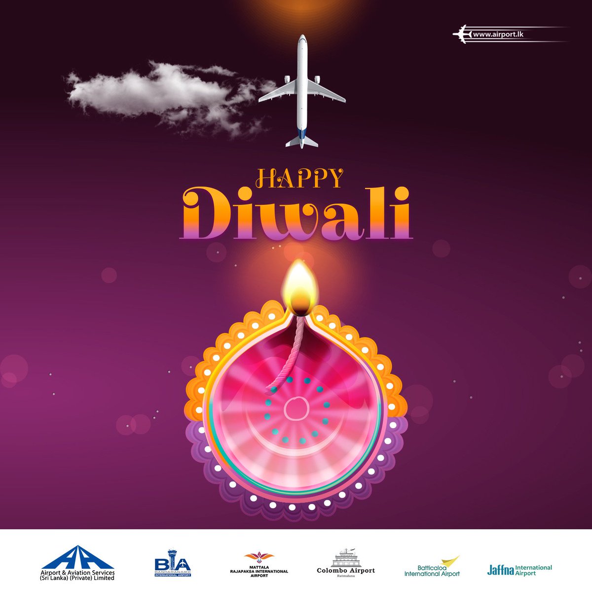 Wishing you a bright and joyous Diwali from all of us at Colombo International Airport - Ratmalana!

May this Festival of Lights bring happiness, prosperity, and safe travels to everyone celebrating.

#CIARsrilanka #SriLankaAirports