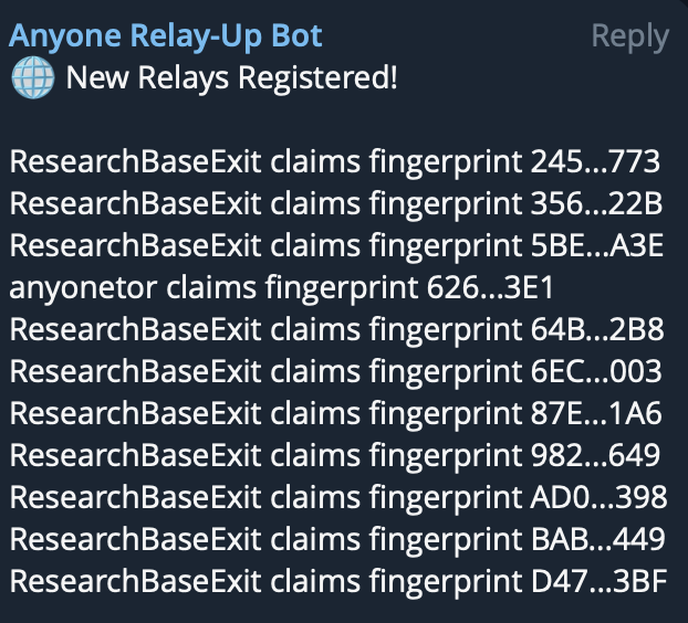 The $ANYONE node count is going parabolic. 

Nearly the largest #onion network in the World. 

I personally will never encourage retail to spin up exit nodes (relay only) however, we are starting to see experienced operators provision them. 

This helps improve the robustness and