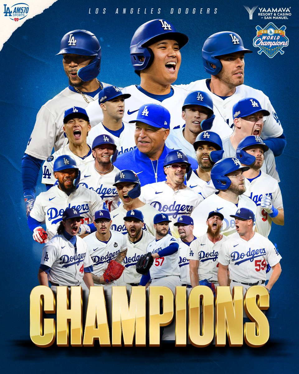 AM 570 LA Sports (@am570lasports) on Twitter photo THE JOB IS FINISHED!
THE LOS ANGELES DODGERS ARE WORLD CHAMPIONS!!!!!! 🏆 THE JOB IS FINISHED!
THE LOS ANGELES DODGERS ARE WORLD CHAMPIONS!!!!!! 🏆