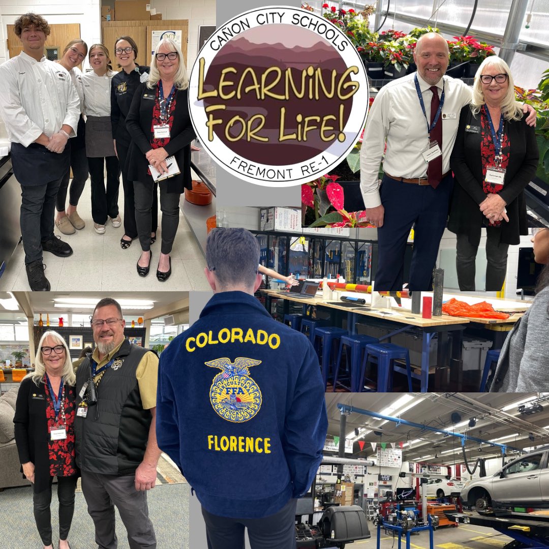 Traveled to Canon City to tour the Fremont Multi-District Collaborative of 3 rural districts: Canon City, Florence &amp; Cotopaxi. Internships, certifications, college credits in scores of fields.  Exceptional opportunities for their students- model for our state