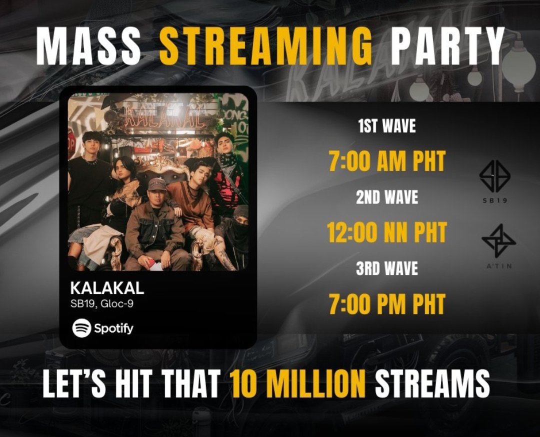 10Streamteam_10's tweet photo. 3rd wave na! Tara na't magstream 🎧 

KALAKAL MASS STREAMING
#SB19 @SB19Official
#SB19xGLOC9
#KalakalRoadTo10M https://t.co/6caym6l96b