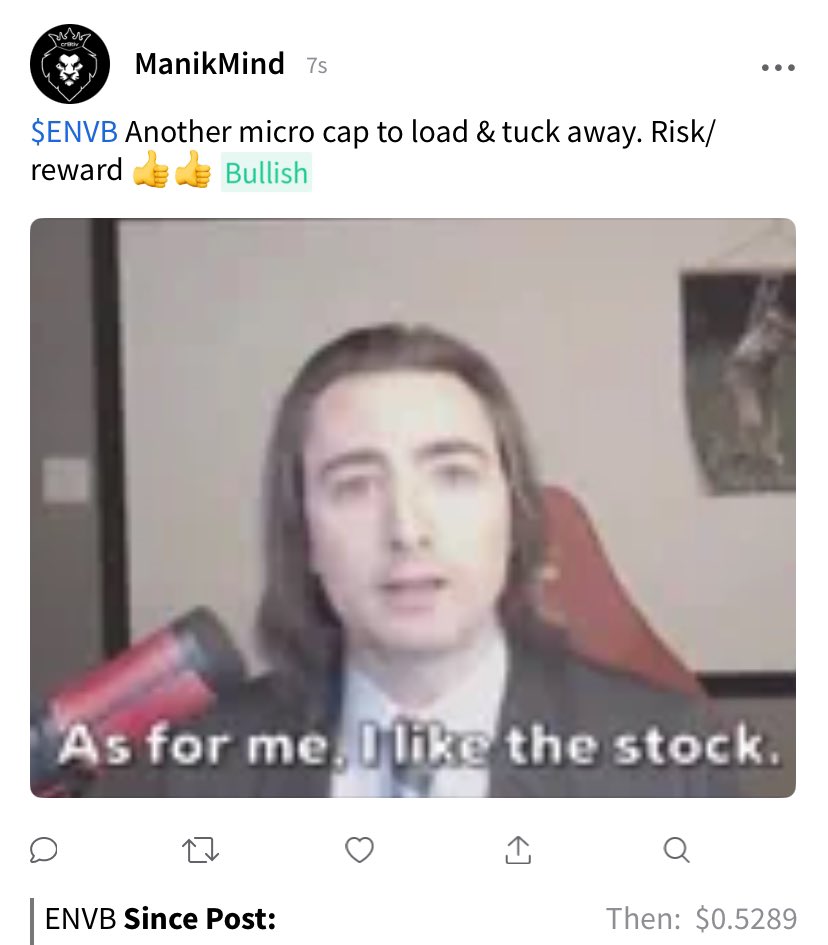ManikMind's tweet image. $ENVB #enveric #biosciences #pennystocks #cannabisstocks #RoaringKitty #fomo #bullish $GME $TSLA #tesla #DiamondHands $GNLN #greenlaneholdings #curb #fentanyl