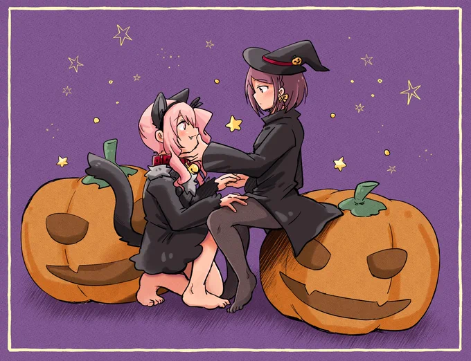 魔女と黒猫#みずえな 