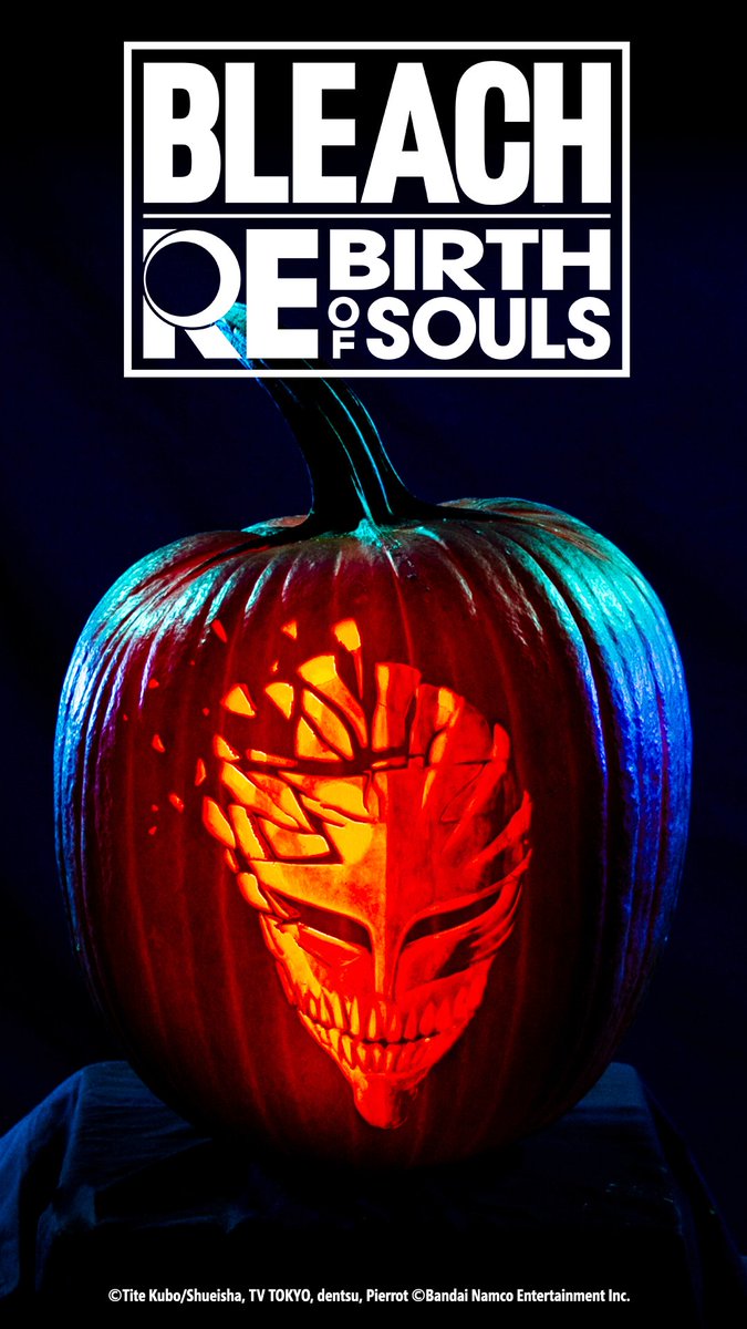 BLEACH_game_en's tweet photo. Happy Halloween from BLEACH Rebirth of Souls!
#BLEACHRoS

Carving by @ManiacPumpkins https://t.co/FfTYn4fs5v