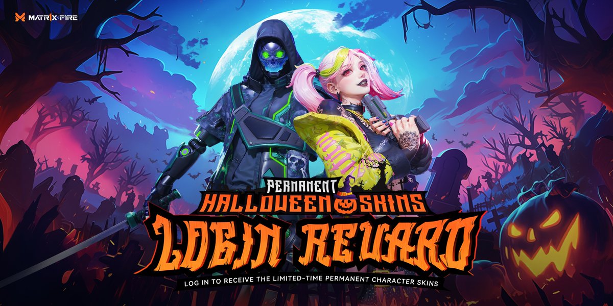 Matr1xOfficial's tweet photo. 🎃👻 #Matr1xFire Halloween Special 👻🎃

Log in during our spooky event to unlock limited-time permanent #Halloween  skins:

🕷️ Nita | Endgame Mandala
👻 Kotetsu | Ghost Blade

Will you trick or treat your way to victory? 🕸️✨

Don't ghost us—PLAY NOW👇

iOS: https://t.co/6ElAVqzT1b
Android: https://t.co/0lYZVBz5Lr