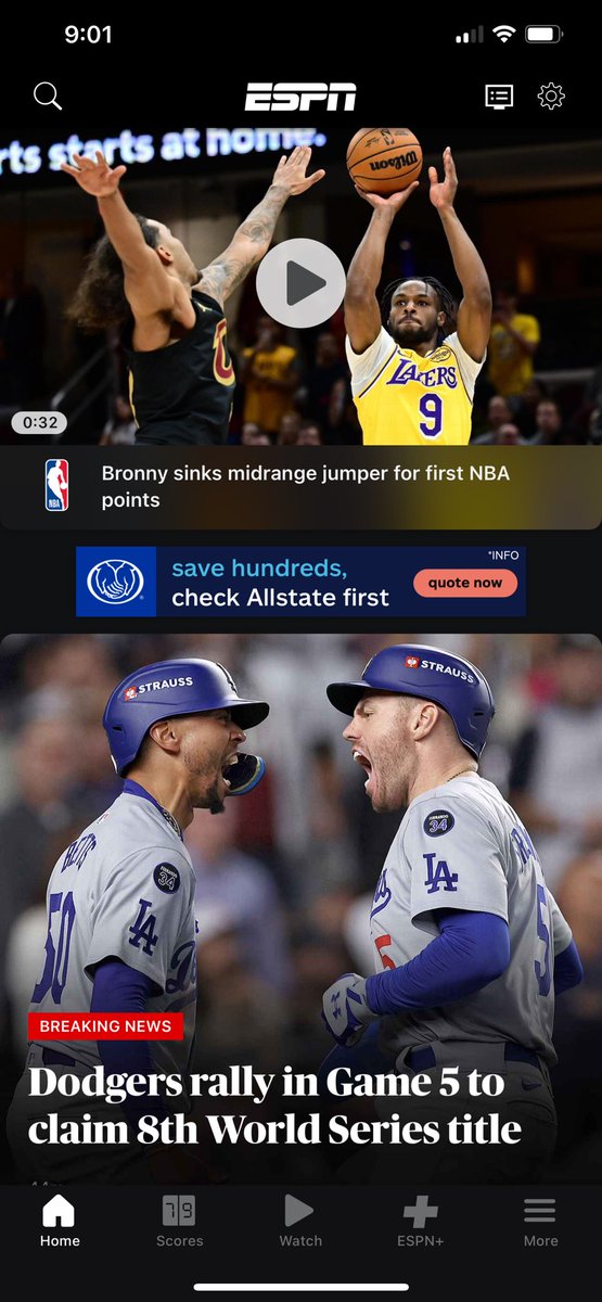 Front page of ESPN app. I feel like one of these should definitely not be on the front page.