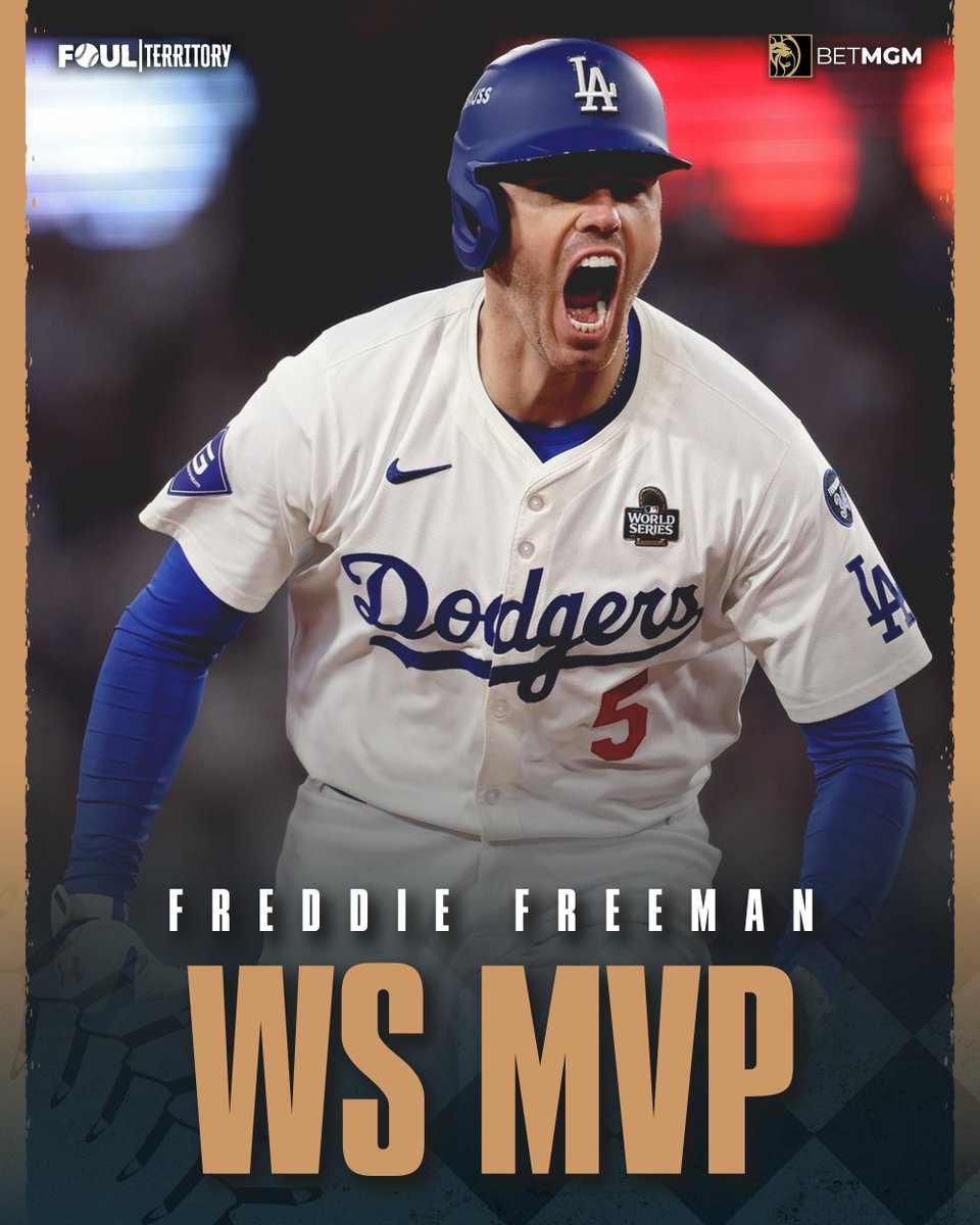 FoulTerritoryTV's tweet photo. Freddie Freeman is your 2024 World Series MVP! https://t.co/AiIyEU24NI